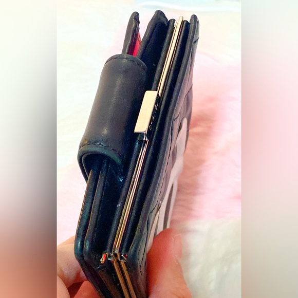 Chanel Cambon Line Bifold Wallet Black Pink CC Matelasse Leather - Picture 7 of 16